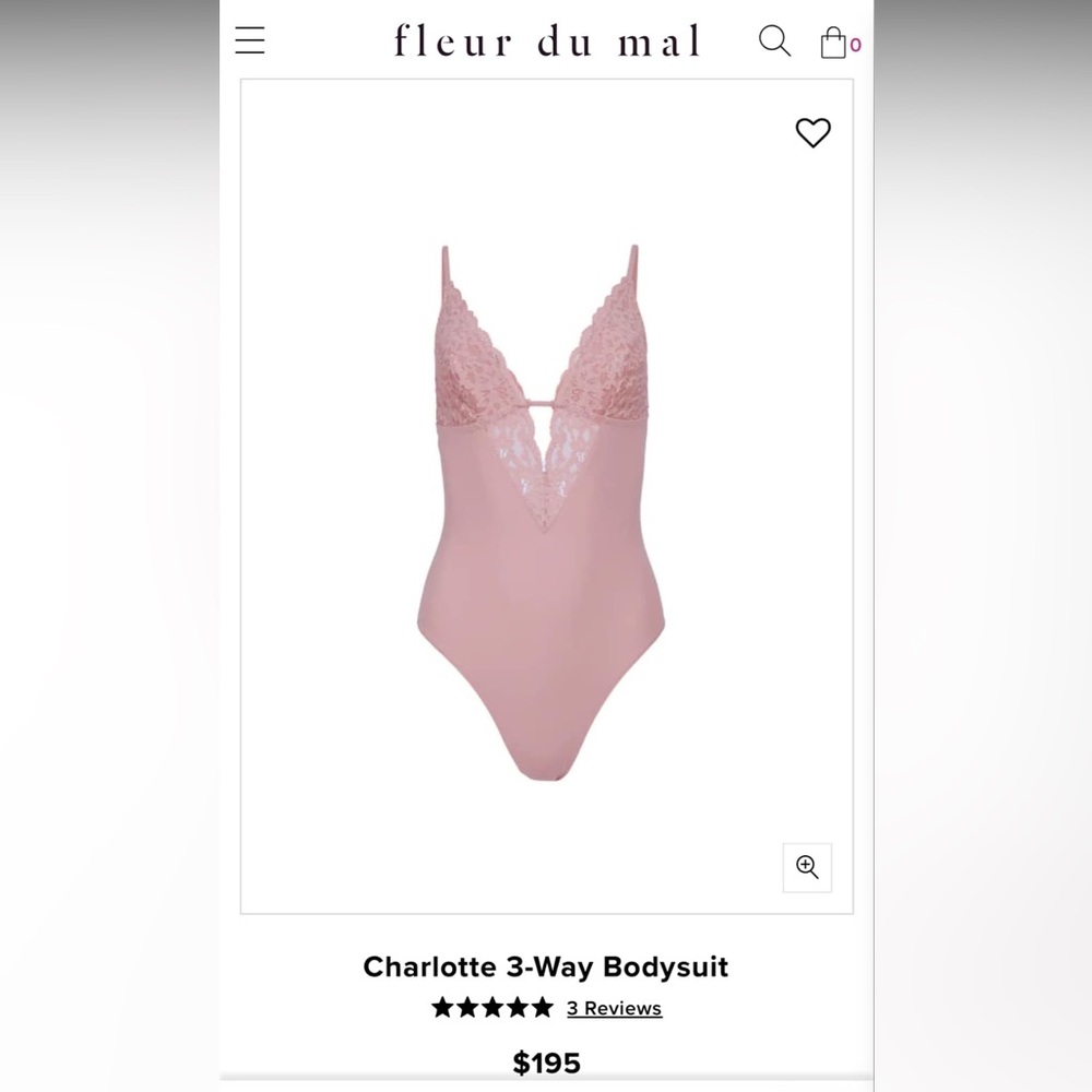 Fleur du Mal Blush Lace Bodysuit